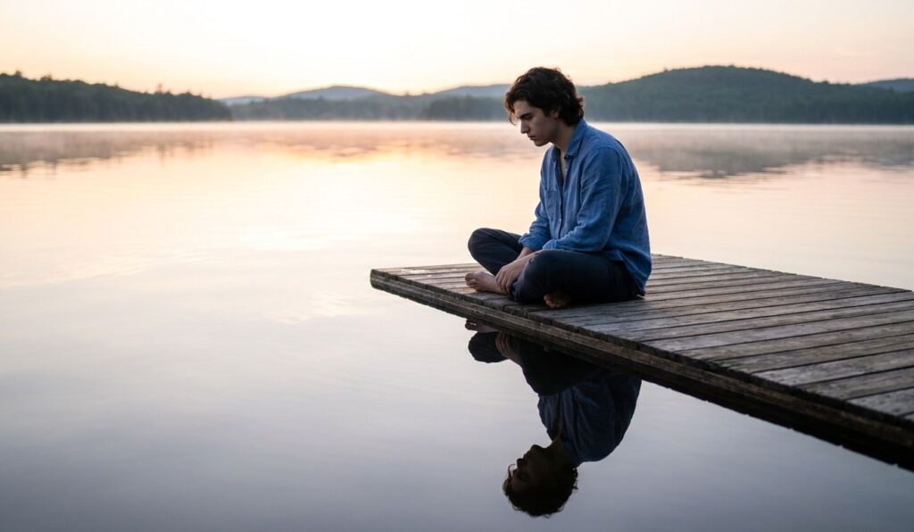 Spiritual reflection and inner peace during twin flame separation.