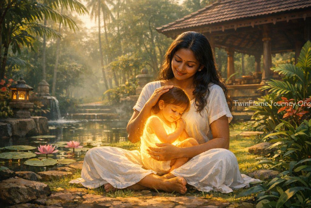 A peaceful image representing the self-love and inner healing required for the Twin Flame journey