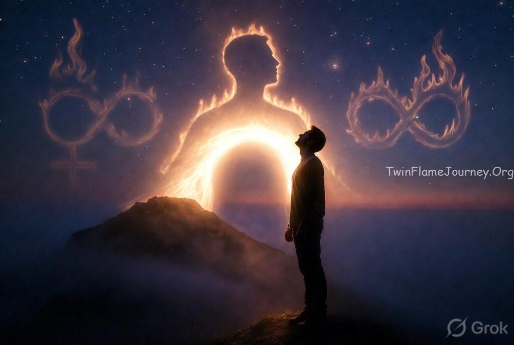Divine Masculine in isolation contemplating the universe.